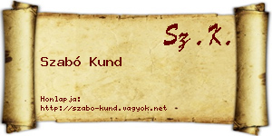 Szabó Kund névjegykártya